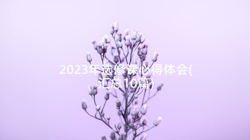 2023年选修课心得体会(汇总10篇)