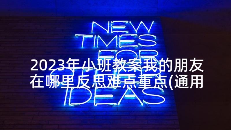 2023年小班教案我的朋友在哪里反思难点重点(通用5篇)