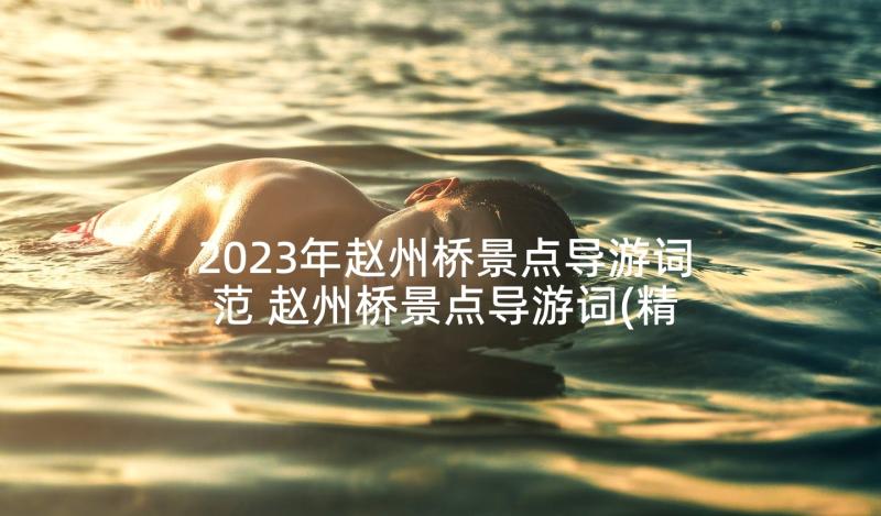 2023年赵州桥景点导游词范 赵州桥景点导游词(精选5篇)