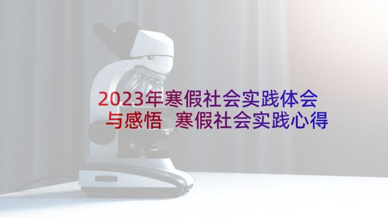 2023年寒假社会实践体会与感悟 寒假社会实践心得感悟(实用8篇)