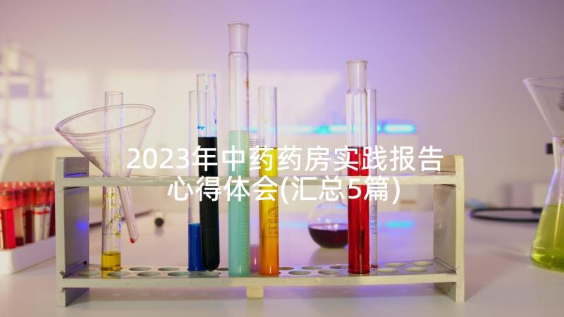 2023年中药药房实践报告心得体会(汇总5篇)