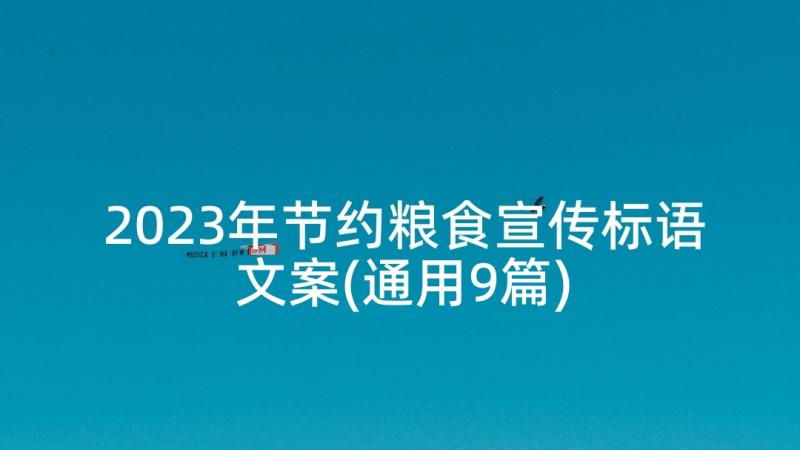 2023年节约粮食宣传标语文案(通用9篇)