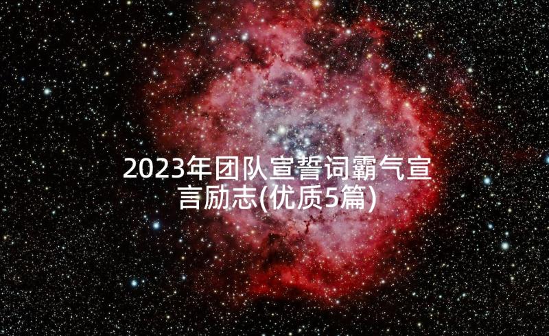 2023年团队宣誓词霸气宣言励志(优质5篇)