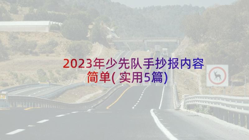 2023年少先队手抄报内容简单(实用5篇)