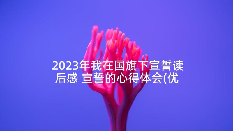 2023年我在国旗下宣誓读后感 宣誓的心得体会(优秀9篇)