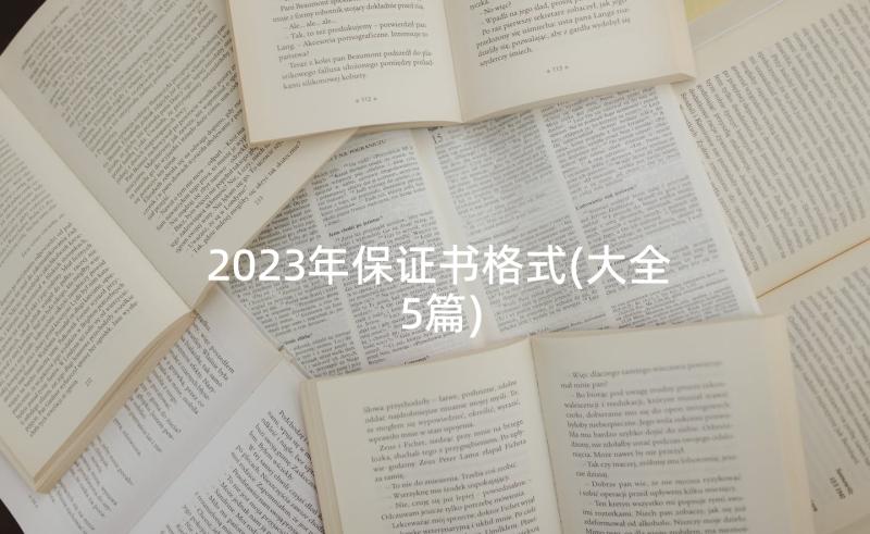 2023年保证书格式(大全5篇)