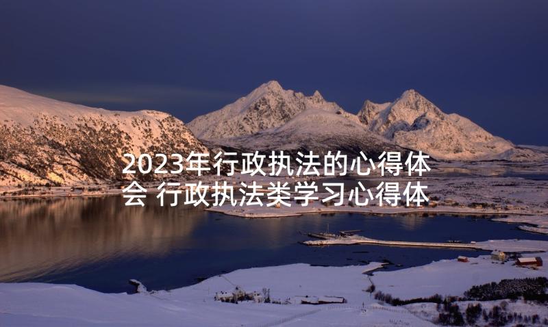 2023年行政执法的心得体会 行政执法类学习心得体会(模板5篇)