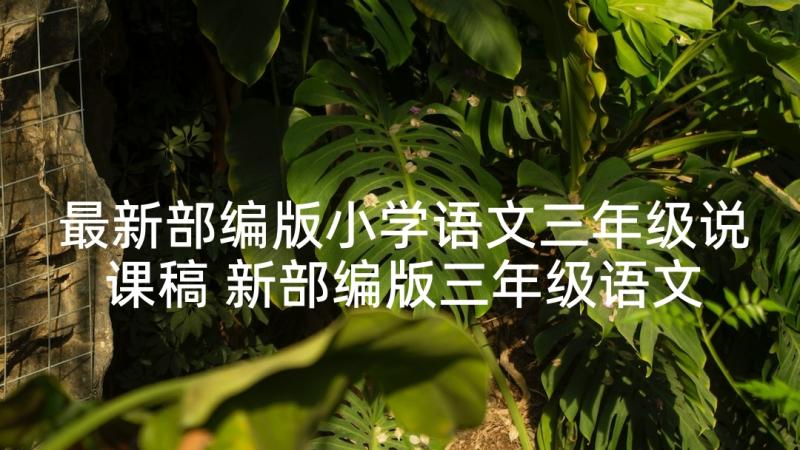 最新部编版小学语文三年级说课稿 新部编版三年级语文课件(汇总10篇)