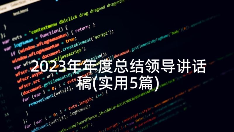 2023年年度总结领导讲话稿(实用5篇)