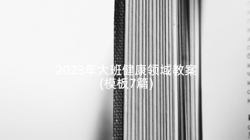 2023年大班健康领域教案(模板7篇)