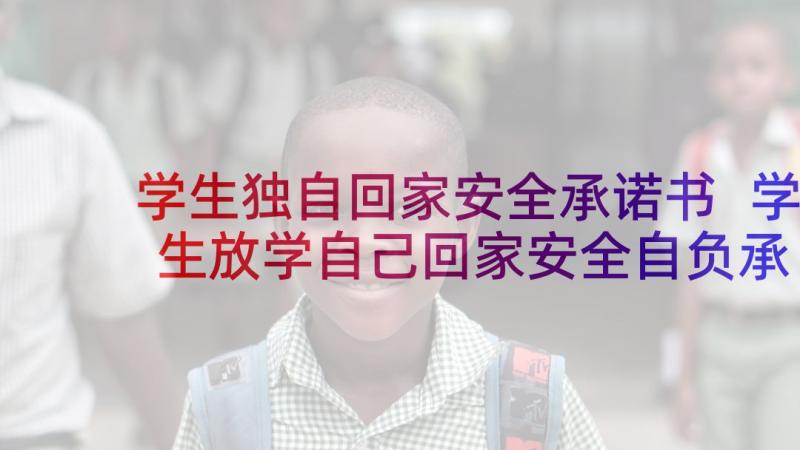 学生独自回家安全承诺书 学生放学自己回家安全自负承诺书(汇总5篇)