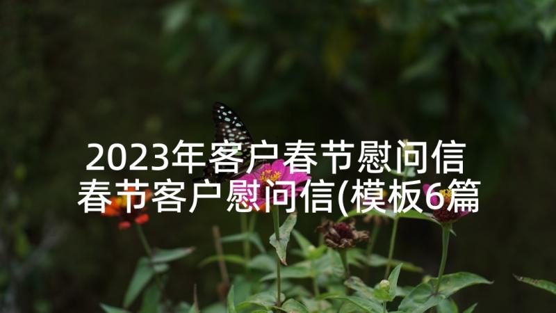 2023年客户春节慰问信 春节客户慰问信(模板6篇)