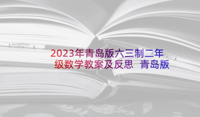 2023年青岛版六三制二年级数学教案及反思 青岛版二年级数学教案(通用5篇)