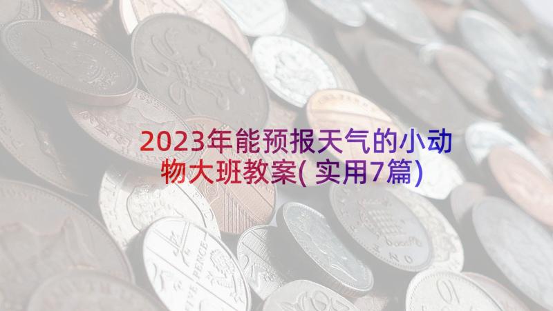 2023年能预报天气的小动物大班教案(实用7篇)