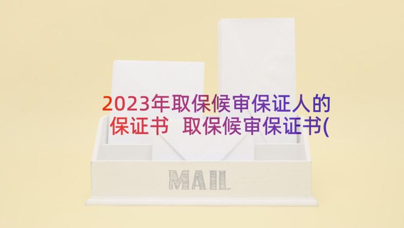 2023年取保候审保证人的保证书 取保候审保证书(优质7篇)