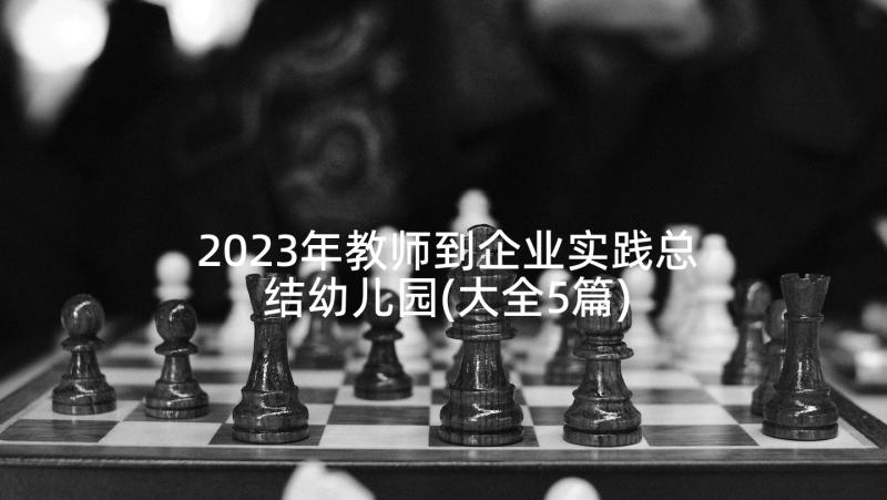 2023年教师到企业实践总结幼儿园(大全5篇)