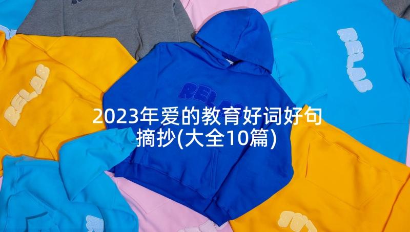 2023年爱的教育好词好句摘抄(大全10篇)