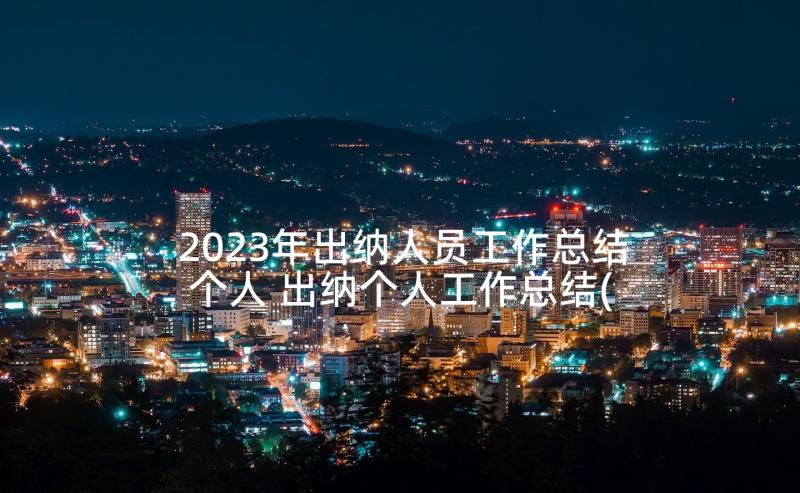 2023年出纳人员工作总结个人 出纳个人工作总结(大全9篇)