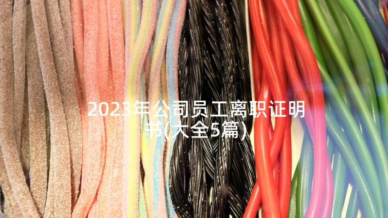 2023年公司员工离职证明书(大全5篇)