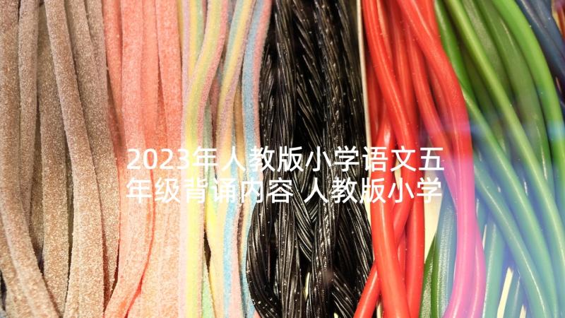 2023年人教版小学语文五年级背诵内容 人教版小学五年级语文全册教案(大全6篇)