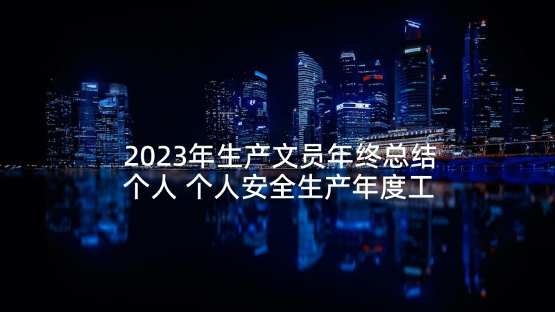 2023年生产文员年终总结个人 个人安全生产年度工作总结(实用6篇)