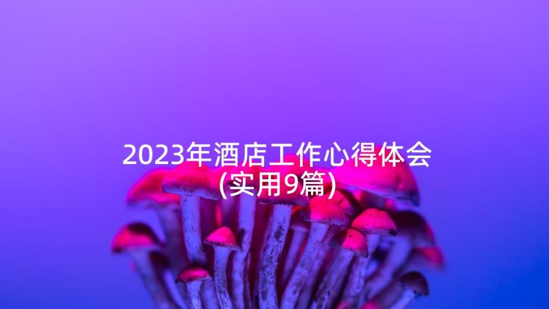 2023年酒店工作心得体会(实用9篇)