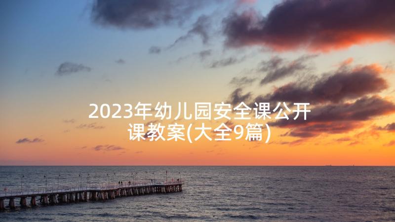 2023年幼儿园安全课公开课教案(大全9篇)