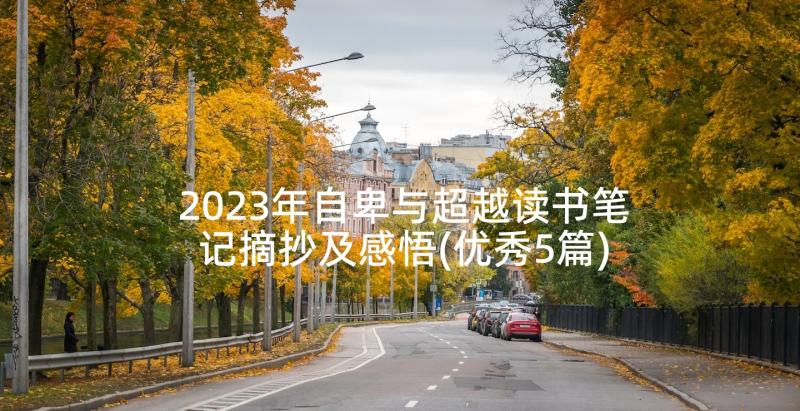 2023年自卑与超越读书笔记摘抄及感悟(优秀5篇)