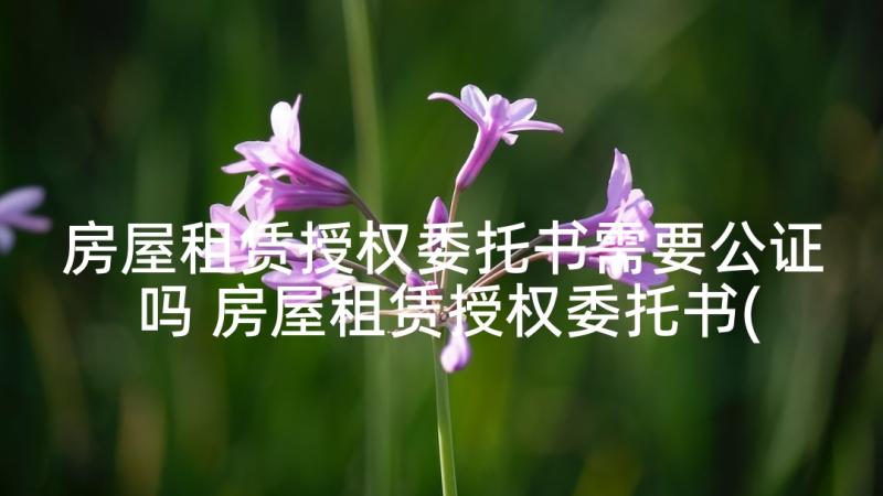 房屋租赁授权委托书需要公证吗 房屋租赁授权委托书(汇总9篇)