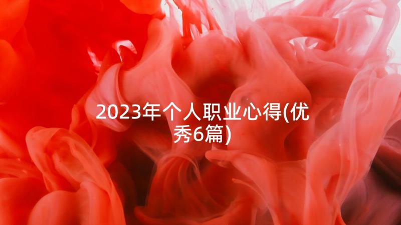 2023年个人职业心得(优秀6篇)