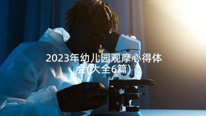 2023年幼儿园观摩心得体会(大全6篇)