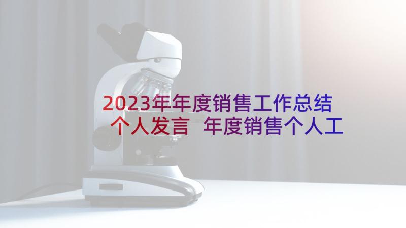 2023年年度销售工作总结个人发言 年度销售个人工作总结(优秀9篇)