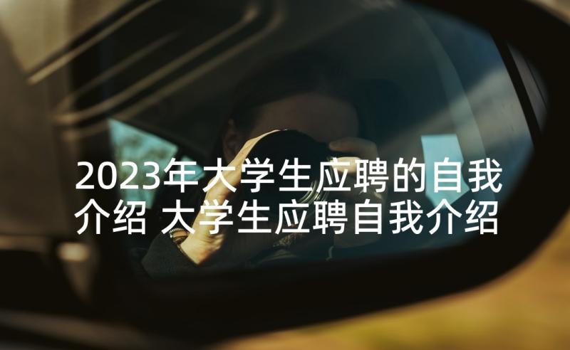 2023年大学生应聘的自我介绍 大学生应聘自我介绍(优秀7篇)