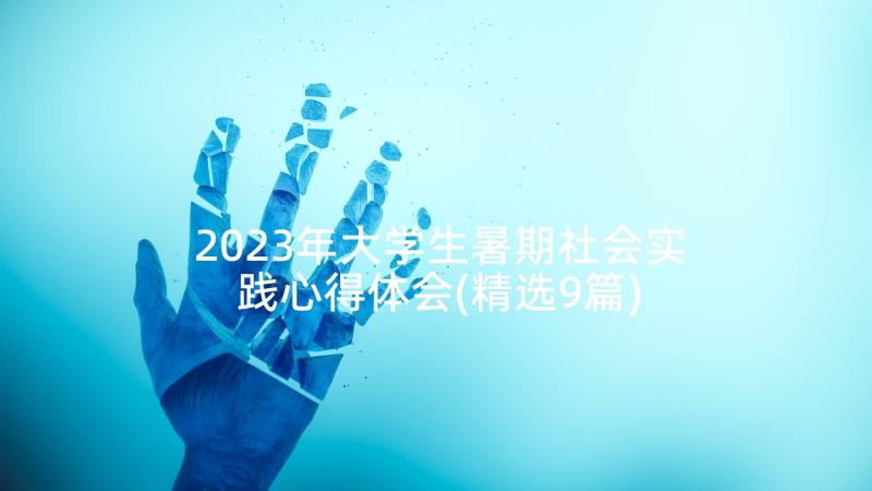 2023年大学生暑期社会实践心得体会(精选9篇)