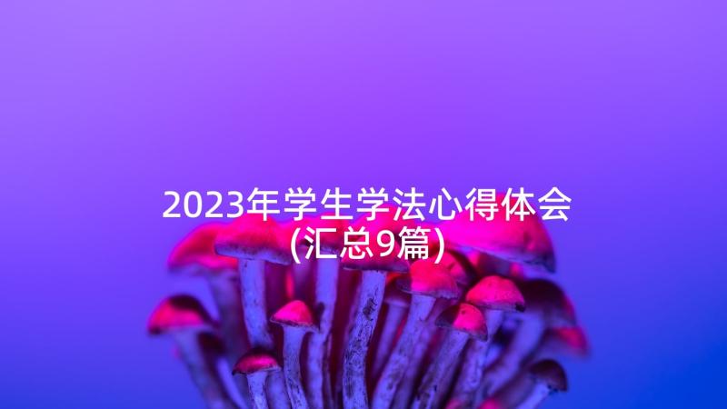 2023年学生学法心得体会(汇总9篇)