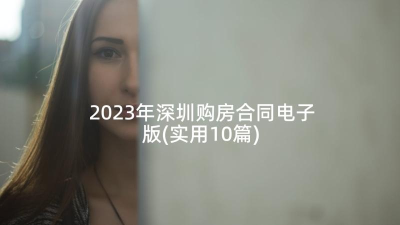 2023年深圳购房合同电子版(实用10篇)