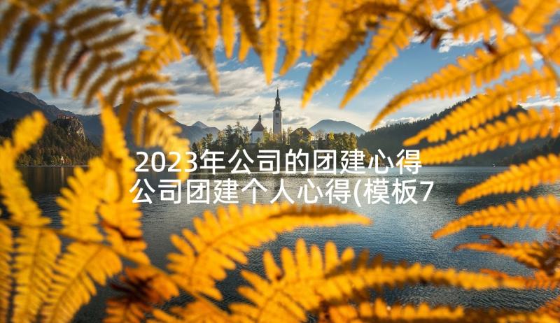 2023年公司的团建心得 公司团建个人心得(模板7篇)