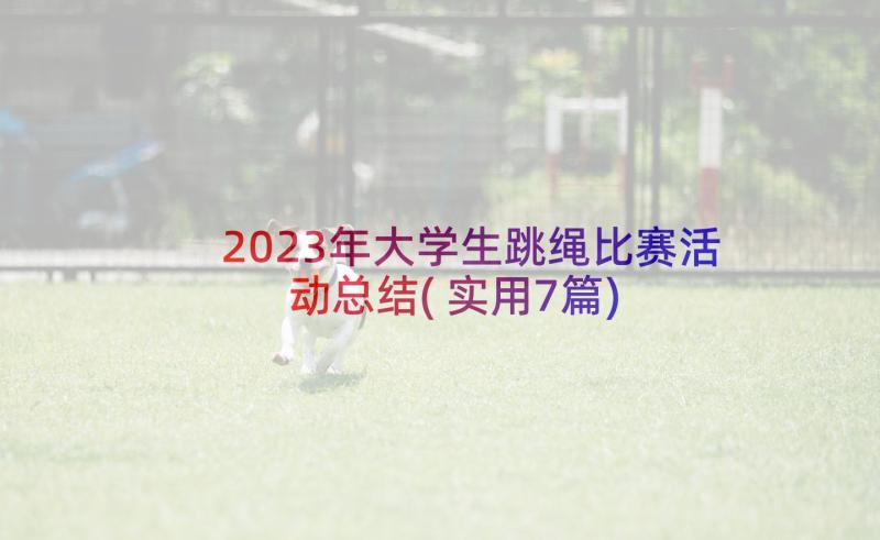 2023年大学生跳绳比赛活动总结(实用7篇)