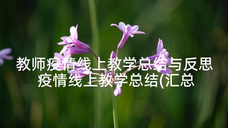 教师疫情线上教学总结与反思 疫情线上教学总结(汇总7篇)