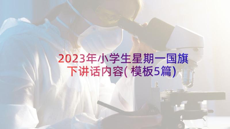 2023年小学生星期一国旗下讲话内容(模板5篇)