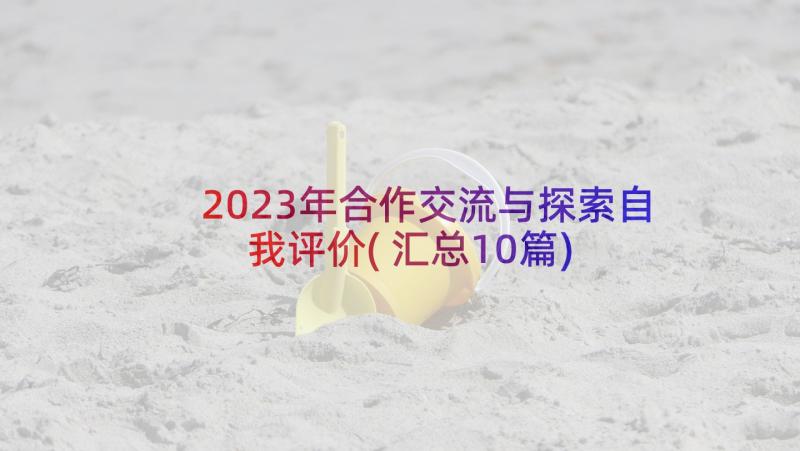 2023年合作交流与探索自我评价(汇总10篇)