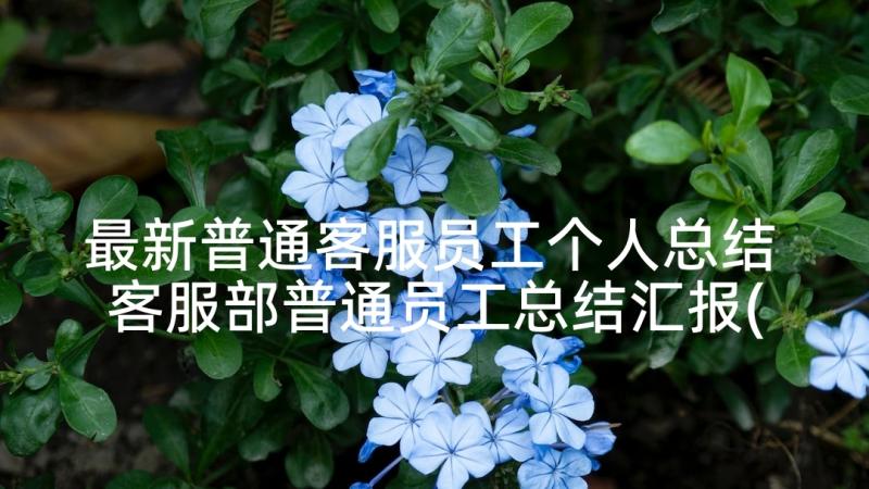 最新普通客服员工个人总结 客服部普通员工总结汇报(实用5篇)