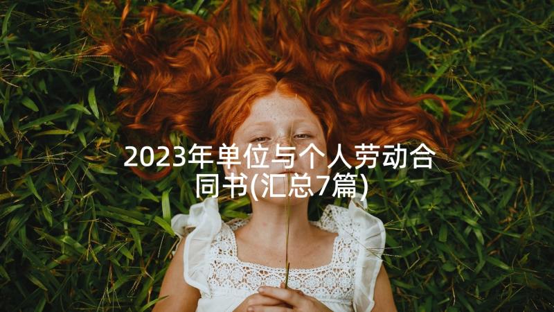 2023年单位与个人劳动合同书(汇总7篇)