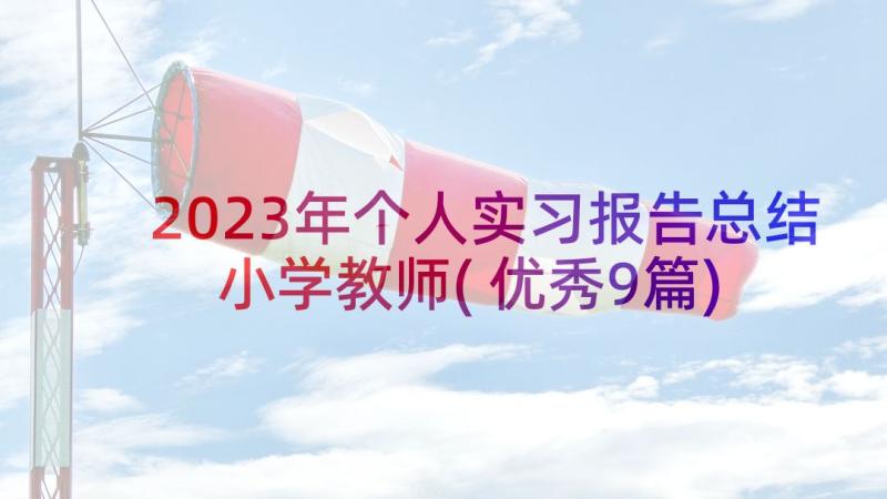 2023年个人实习报告总结小学教师(优秀9篇)