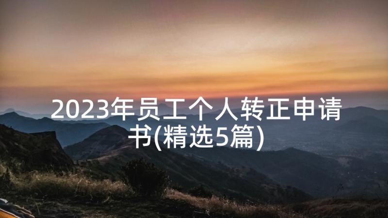 2023年员工个人转正申请书(精选5篇)