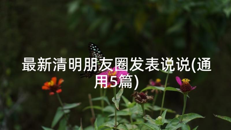 最新清明朋友圈发表说说(通用5篇)