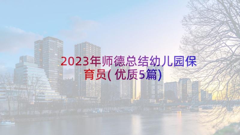 2023年师德总结幼儿园保育员(优质5篇)