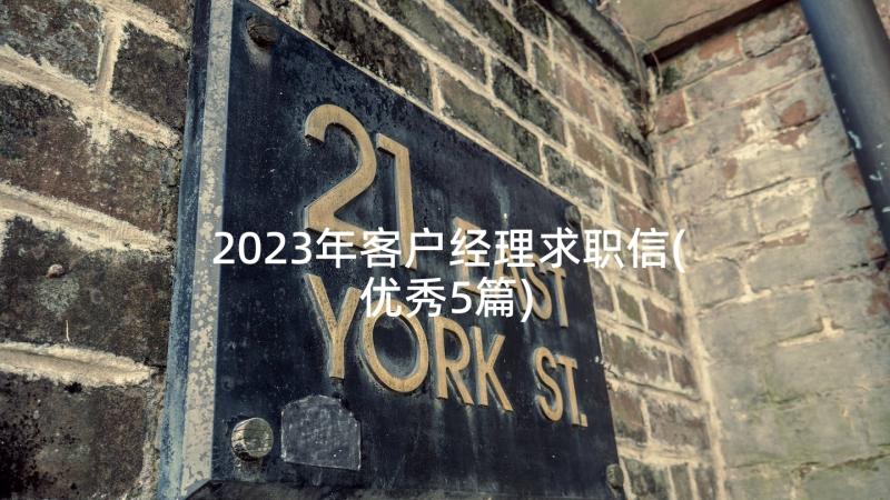 2023年客户经理求职信(优秀5篇)