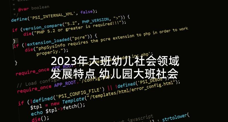 2023年大班幼儿社会领域发展特点 幼儿园大班社会领域活动方案(模板6篇)