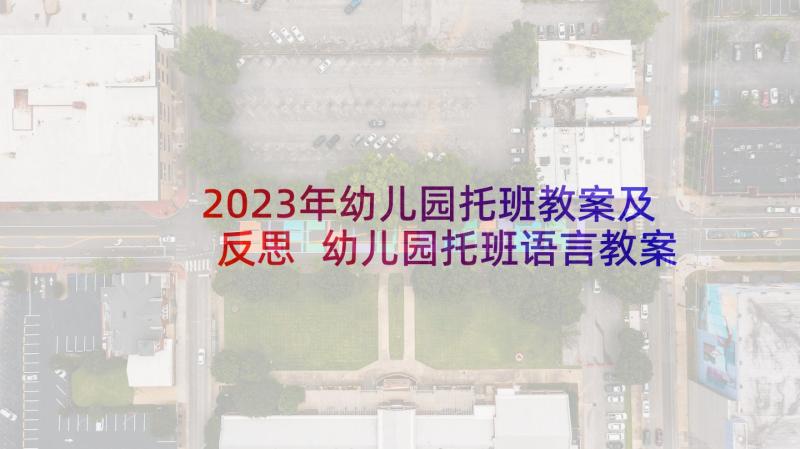 2023年幼儿园托班教案及反思 幼儿园托班语言教案(优秀5篇)